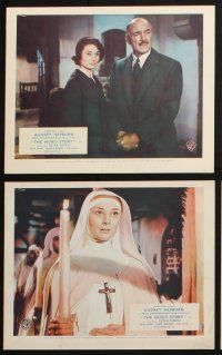 3f808 NUN'S STORY 8 color English FOH LCs '59 Fred Zinnemann, Audrey Hepburn, Peter Finch!