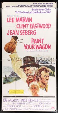 3g847 PAINT YOUR WAGON 3sh '69 art of Clint Eastwood, Lee Marvin & pretty Jean Seberg!