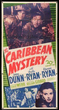 3g623 CARIBBEAN MYSTERY 3sh '45 James Dunn & Sheila Ryan in a swampland horror!