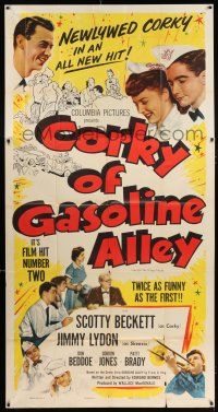 3g640 CORKY OF GASOLINE ALLEY 3sh '51 Scotty Beckett, based on the Frank O. King comic strip!