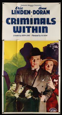 3g642 CRIMINALS WITHIN 3sh '43 Eric Linden, Ann Doran, World War II espionage!