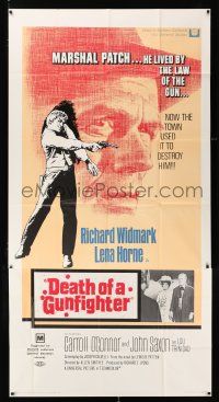 3g651 DEATH OF A GUNFIGHTER 3sh '69 art of Richard Widmark, he lived by the law of the gun!