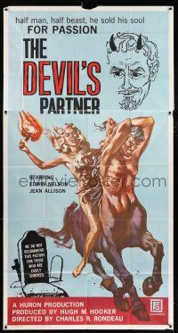 3g657 DEVIL'S PARTNER 3sh '61 great artwork of sexy Jean Allison riding centaur man, black magic!