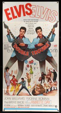 3g664 DOUBLE TROUBLE 3sh '67 cool mirror image of rockin' Elvis Presley playing guitar!