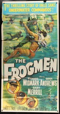 3g692 FROGMEN 3sh '51 the thrilling story of Uncle Sam's underwater scuba diver commandos!