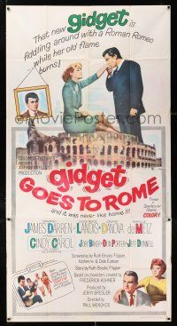 3g702 GIDGET GOES TO ROME 3sh '63 James Darren & Cindy Carol by Italy's Colisseum!