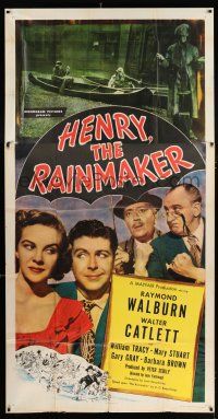 3g733 HENRY THE RAINMAKER 3sh '49 Raymond Walburn stops a drought, but causes massive flooding!