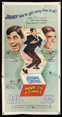 3g746 HOOK, LINE & SINKER 3sh '69 Peter Lawford, Jerry Lewis has to get away from it all!