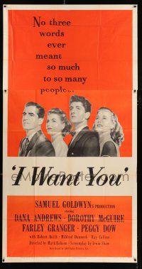 3g754 I WANT YOU 3sh '51 Dana Andrews, Dorothy McGuire, Farley Granger, Peggy Dow