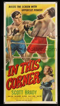 3g757 IN THIS CORNER 3sh '48 cool in-the-ring boxing artwork, Scott Brady, Anabel Shaw!