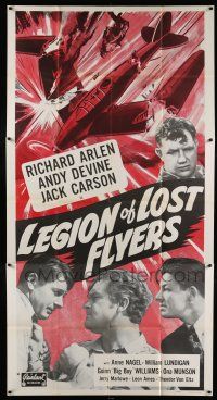 3g788 LEGION OF LOST FLYERS 3sh R49 great image of pilot Richard Arlen & crashing airplane!