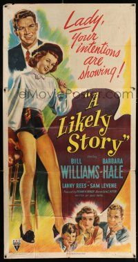 3g790 LIKELY STORY 3sh '46 sexy artist Barbara Hale, Bill Williams, her intentions are showing!