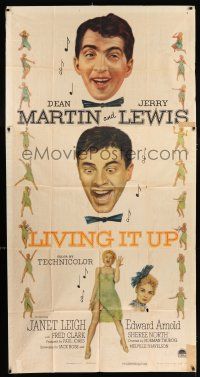 3g794 LIVING IT UP 3sh '54 sexy Janet Leigh watches wacky Dean Martin & Jerry Lewis!
