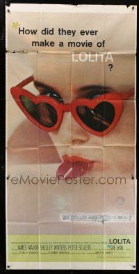 3g796 LOLITA 3sh '62 Stanley Kubrick, sexy Sue Lyon with heart sunglasses & lollipop!