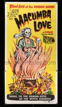 3g802 MACUMBA LOVE 3sh '60 weird, shocking savagery in native jungle, cool art of voodoo queen!