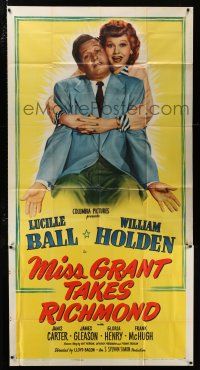 3g818 MISS GRANT TAKES RICHMOND 3sh '49 great image of Lucille Ball hugging William Holden!