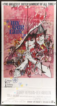 3g823 MY FAIR LADY int'l 3sh R69 classic art of Audrey Hepburn & Rex Harrison by Bob Peak!