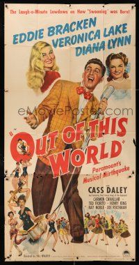 3g843 OUT OF THIS WORLD 3sh '45 Veronica Lake, Eddie Bracken, Diana Lynn, how swooning was born!