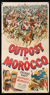 3g846 OUTPOST IN MOROCCO 3sh '49 cool Arabian cavalry art plus sexy Marie Windsor too!