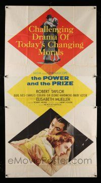 3g855 POWER & THE PRIZE 3sh '56 Robert Taylor, Elisabeth Mueller, drama of today's changing morals!