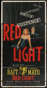 3g868 RED LIGHT 3sh '49 George Raft baits his trap with sexy blonde Virginia Mayo!
