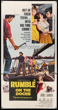 3g878 RUMBLE ON THE DOCKS 3sh '56 James Darren & Robert Blake are rebels with plenty of cause!