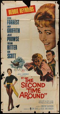 3g884 SECOND TIME AROUND 3sh '61 Debbie Reynolds with gun, Andy Griffith, Juliet Prowse