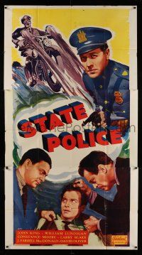 3g920 STATE POLICE 3sh R49 John Dusty King, William Lundigan, cool motorcycle cop art + photos!