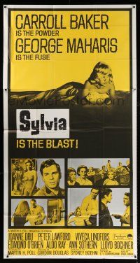 3g934 SYLVIA 3sh '65 sexy Carroll Baker is the powder, George Maharis is the fuse!