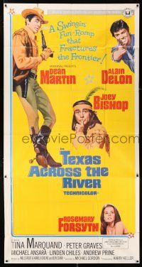 3g941 TEXAS ACROSS THE RIVER 3sh '66 cowboy Dean Martin, Alain Delon & Indian Joey Bishop!