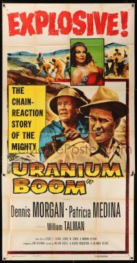 3g966 URANIUM BOOM 3sh '56 William Castle's explosive inside story of the Atom Age boom towns!