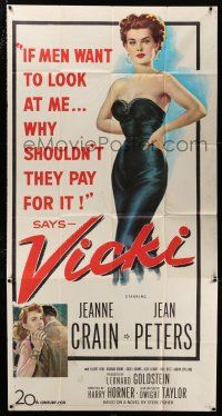 3g969 VICKI 3sh '53 if men want to look at sexy bad girl Jean Peters, she'll make them pay for it!