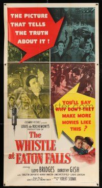 3g982 WHISTLE AT EATON FALLS 3sh '51 Lloyd Bridges, Dorothy Gish, directed by Robert Siodmak!
