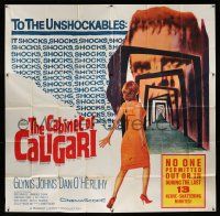 3g215 CABINET OF CALIGARI 6sh '62 written by Robert Bloch, it shocks the unshockables!