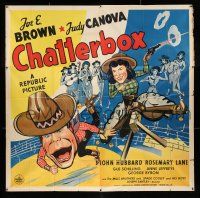 3g223 CHATTERBOX 6sh '43 wonderful cartoon art of cowboy Joe E. Brown & cowgirl Judy Canova!