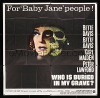 3g235 DEAD RINGER int'l 6sh '64 creepy close up of skull & Bette Davis, Who Is Buried In My Grave!