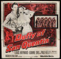 3g245 DUFFY OF SAN QUENTIN 6sh '54 Louis Hayward holds sexy nurse hostage, prison escape art!