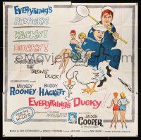 3g250 EVERYTHING'S DUCKY 6sh '61 artwork of Mickey Rooney & Buddy Hackett with a talking duck!