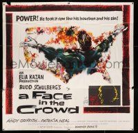 3g251 FACE IN THE CROWD 6sh '57 Andy Griffith, Elia Kazan, cool art by William Hoffman!