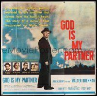3g265 GOD IS MY PARTNER 6sh '57 religious Walter Brennan, the story of a miracle on Main Street!