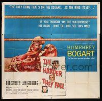 3g276 HARDER THEY FALL 6sh '56 Humphrey Bogart, Rod Steiger, Jan Sterling, wonderful boxing art!