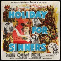 3g285 HOLIDAY FOR SINNERS 6sh '52 love wears a mask when it's Mardi Gras in New Orleans!