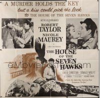3g288 HOUSE OF THE SEVEN HAWKS 6sh '59 treasure hunter Robert Taylor, murder holds the key!