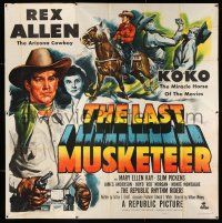 3g299 LAST MUSKETEER 6sh '52 Arizona Cowboy Rex Allen & Koko, Miracle Horse of the Movies!