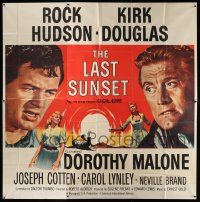3g301 LAST SUNSET 6sh '61 Rock Hudson, Kirk Douglas, Dorothy Malone, directed by Robert Aldrich!