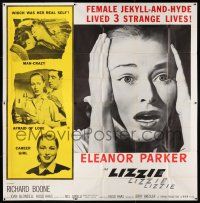 3g307 LIZZIE 6sh '57 Eleanor Parker is a female Jekyll & Hyde times three, which was her real self?