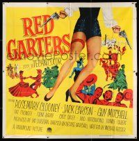 3g341 RED GARTERS 6sh '54 Rosemary Clooney, Jack Carson, western musical, art of sexy legs & guns!