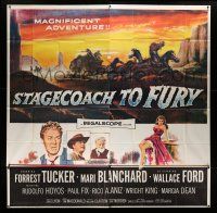 3g370 STAGECOACH TO FURY 6sh '56 Marie Blanchard & Forrest Tucker in magnificent adventure!