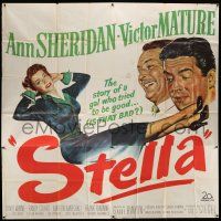 3g373 STELLA 6sh '50 Ann Sheridan & Victor Mature's wacky family must find their uncle's body!