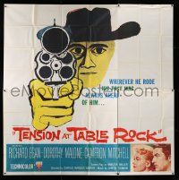 3g380 TENSION AT TABLE ROCK 6sh '56 great artwork of cowboy Richard Egan pointing gun!